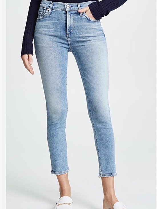 Citizens Of Humanity Denim - Citizens Of Humanity Light Wash Cropped High-Rise Skinny Jeans